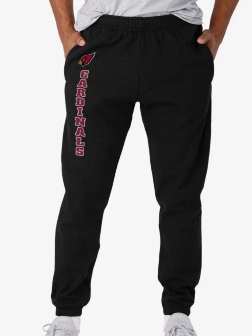 FOCO NFL Team Apparel Men Size Large Black Red Arizona Cardinals Sweatpants New